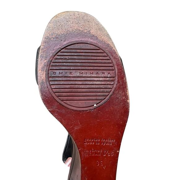 Chie Mihara Black Ruala Ankle Strap Wedge Heel Sandal - 36 / 6 - Picture 11 of 15